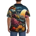 thumbnail image 3 of Wukai Sunset Floral Fantasy Landscape Men's Casual Short-Sleeve Button Down Shirt,Cuban Shirts for Men,Mens Short Sleeve Dress Shirts-Small, 3 of 5