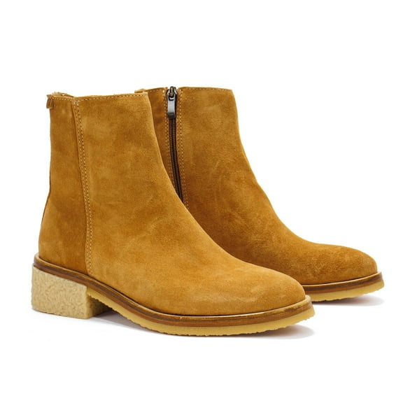 El Naturalista Women's Irati Block Heel Ankle Boot, Silk Suede  Toffee,9.5 M US