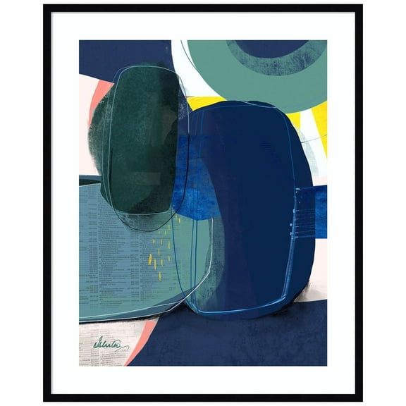 Amanti Art Green Fields 1 Wood Framed Wall Art Print