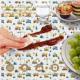 thumbnail image 6 of Excavator and Crane White Pattern Round Tablecloth 60"x60", Wrinkle Resistant Wipeable Table Cover for Kitchen Dining Room Picnic Patio and Party, 6 of 6