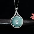 thumbnail image 5 of Exquisite Natural Blue Water Jade Necklace - Peaceful Jade Buckle with Diamond Inlay Pendant - A Symbol of Safety and Elegance - A Treasured Gift for Any Occasion, 5 of 5