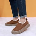 thumbnail image 3 of Men's Warm Platform Cotton Shoes Comfortable Plush Slip On Sneakers Fleece Lined Non Slip Short Chelsea Boots Brown Size 8, 3 of 9