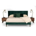 thumbnail image 3 of Modrest Durango 69x88" Modern Fabric Upholstered Queen Bed in Green/Walnut, 3 of 5