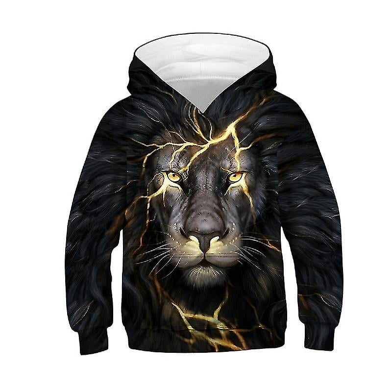3d lion print hoodie hotsell