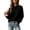 Black, variant on DailyTrove Women Crew Neck Textured Knit Sweater Long Sleeve Drop Shoulder Relaxed Fit Casual Pullover Tops