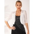 thumbnail image 3 of LiiYii Women's Summer Cardigans Cropped Bolero Shrugs Shawl Tops Open Front Cape Cover Up For Wedding Evening Dress White XXL, 3 of 8
