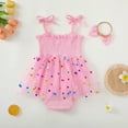 thumbnail image 5 of Tisuna Romper Dress For Baby Summer One Print Sleeveless Suspender Bodysuit Comfortable Soft Girls 1St Birthday Party Jumpsuit Size 12-18 Months Red, 5 of 5