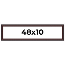 48x10 Frame Brown Round Mahogany Solid Wood Picture Frame | 1.625 Inch Moulding Width | with UV