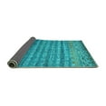 thumbnail image 2 of Ahgly Company Indoor Round Abstract Turquoise Blue Contemporary Area Rugs, 3' Round, 2 of 4