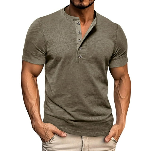 T-Shirts Male Spring Short Sleeve Solid Color Letter Stripe Stitching Short Sleeve Top Tee Shirts Men Green L