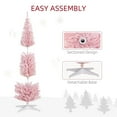 thumbnail image 3 of Demi Bonn 8ft Tall Artificial Pencil Christmas Tree with Realistic Branches and Warm White LED Lights for Home Decor & Festive Events, Pink, 3 of 7