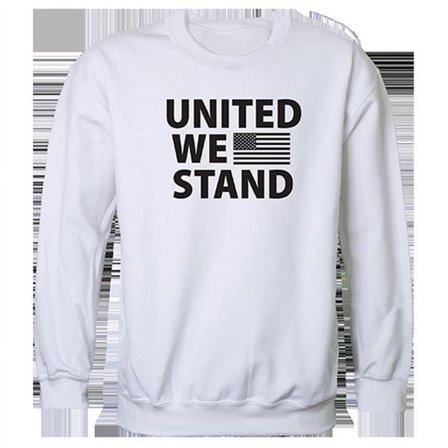Rapid Dominance  United We Stand Graphic Crewneck Sweatshirt, White - Medium