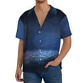 thumbnail image 3 of Haiem Retro Blue Glitter Men's Casual Shirts Short Sleeve Button Down Shirts Fashion Textured Summer Beach Shirt-XX-Large, 3 of 7