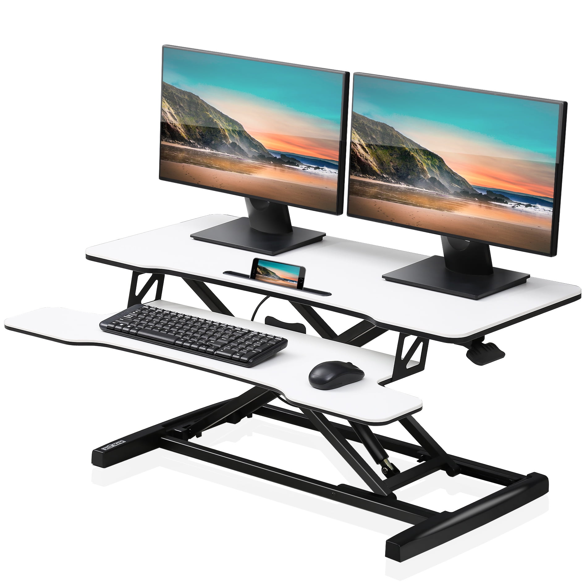 Height Adjustable Standing Desk Monitor Riser Tabletop Sit to Stand Workstation 