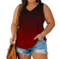 thumbnail image 4 of StSilkitty Plus Size Tank Tops for Womens Gradient Color Loose V Neck Blouses Summer Beach Lightweight Soft Shirts, 4 of 7