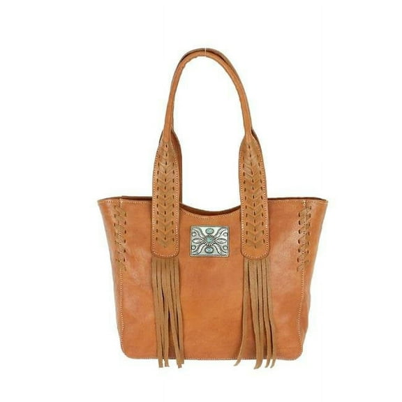 American West 5915915S Mohave Canyon Small Zip Top Tote Bag, Golden Tan