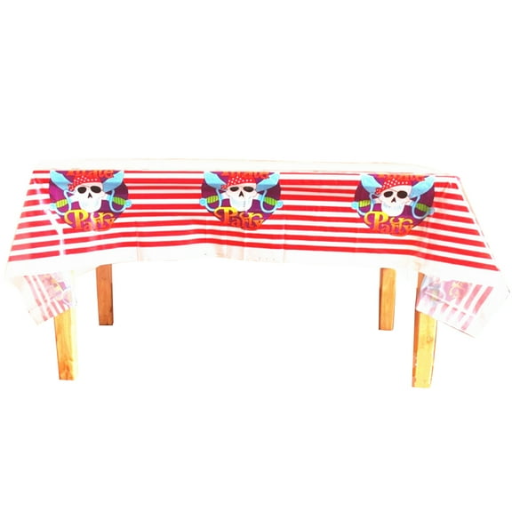 CTIRCHIU Disposable Plastic Pirate Tablecloth Red for Party Decorations and Table Cover