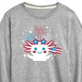 thumbnail image 3 of Instant Message - Americana - Axolotl Celebrating with Fireworks - Toddler & Youth Long Sleeve Graphic T-Shirt, 3 of 6