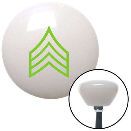 American Shifter Green Sergeant White Retro Shift Knob with M16 x 1.5 Insert Shifter Auto Manual Brody