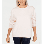 Karen Scott Women's Crewneck Fleece Sweatshirt Pink Size Petite L
