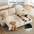 thumbnail image 3 of LINSY HOME 3 Seaterss Sectional Couches for Living Room, Sofa Bed with Storage Seat, Pull Out Couch Bed with Storage Ottoman, Beige, 3 of 11