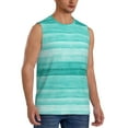 thumbnail image 2 of Bingfone Teal Turquoise Pattern Men's Tank Tops Workout Sleeveless Tee Shirts Running Beach Tanks for Men-Medium, 2 of 8