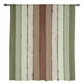 thumbnail image 2 of Sage Green Semi Sheer Curtains Drapes for Living Room, Bedroom, French Doors Window 84 Inches Long, Farmhouse Wood Grain Vintage Brown Striped Rod Pocket Chiffon Curtain Drapery Voile Drape Panel, 2 of 6