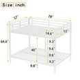 thumbnail image 3 of Jopath Full over Full Bunk Bed for Teens and Adults,Heavy-Duty Metal Bed Frame with Full-Length Guardrails,Space-Saving/Noise Reduced/No Box Spring Needed,Off White, 3 of 11