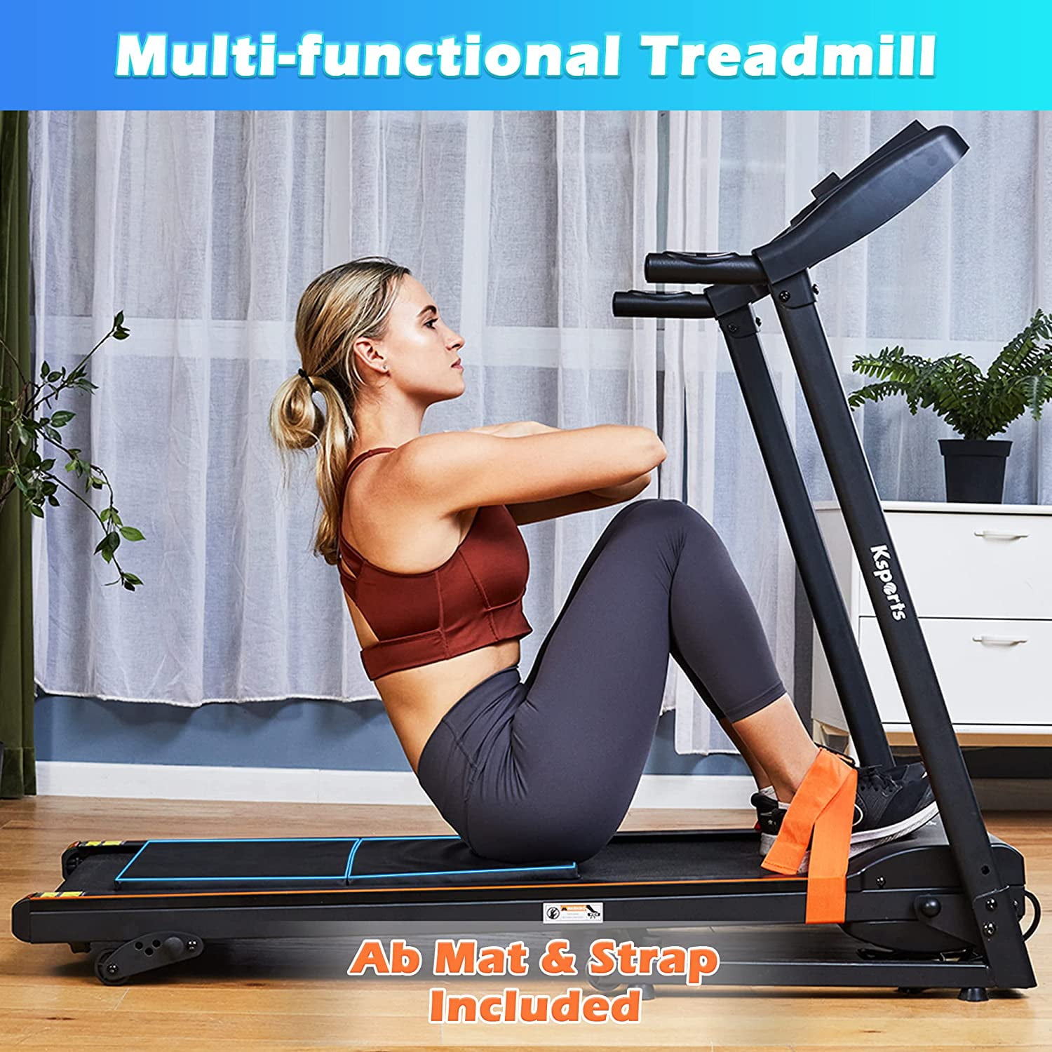 Ksports Multi-Functional Treadmill Cardio Strength Training Workout Set