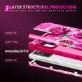 thumbnail image 4 of CASEFIV for Samsung Galaxy S20 FE 5G Case,Glow in The Dark Three Layer Heavy Duty Shockproof Protection Hard Plastic Bumper+Soft Silicone Protective Case for Women Girls,Pink Rose, 4 of 8