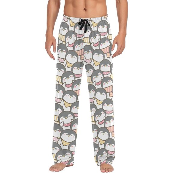 GZHJMY Penguin Pajama Pants for Men, Lounge Pants Lightweight Men Pajama Bottoms with Drawstring Pockets, Christmas New Year Birthday Gifts, X-Large