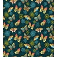 thumbnail image 3 of Ambesonne Flowers Duvet Cover Sets, Butterflies and Flowers, 2-Queen, Yellow and Petrol Blue, 3 of 7