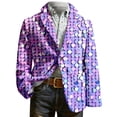 thumbnail image 5 of oqasdz Suit Jacket for Men Festive Sequin Print Velvet One Button Shiny Fashion Jackets Stretch Slim Fit Dress Coat Travel Party Business Formal, 5 of 5