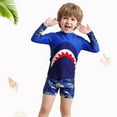 thumbnail image 2 of Baywell Boys Rash Guard Sets Kids Beach Bathing Suit Two Pieces Modest Swimwear Long Sleeve Top and Short Pant UV Sun Protection Suit 4-8Y, 2 of 7
