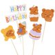thumbnail image 1 of Decoración de pastel de feliz cumpleaños, lindas velas de oso, decoración de pastel con bandera coreana, complemento de pastel de cumpleaños de dibujos animados para bodas, 1 of 5