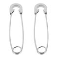 thumbnail image 1 of Decorative Safety Pins For Clothing Titanium Steel Safety Pin Earrings Punk -conscious Individuals Silver 3.80X0.80X0.20CM 2Pcs, 1 of 5