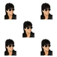 thumbnail image 2 of Shengyu Realistic Appearance Mens Wig For Punk Rock Disco Party Suitable For Various Occasions Wig Cover Black 5Set, 2 of 6