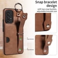 thumbnail image 5 of SaniMore Case for Samsung Galaxy A52, PU Leather Durable [Back Card Slots] Wristlet Kickstand Buckle Protective Bumper Cover Shockproof Anti-fall/Anti-scratch for Ladies, Brown, 5 of 10