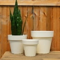 thumbnail image 3 of UPGRATOR 6Set White Plastic Flower Pots with Tray for Patio Garden Planter, 3 of 8