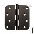 thumbnail image 4 of Cauldham (24 Pack) Heavy-Duty 4" Interior Door Hinges with 5/8" Radius Corners - Oil Rubbed Bronze, 4 of 7