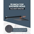 thumbnail image 2 of Wowow Single Handle 2-Spray Shower Faucet 1.8 GPM with 10 in. Square Shower Head and Adjustable Heads in Black, 2 of 8