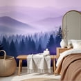 thumbnail image 6 of Wallpaper Purple Misty Forest Landscape Mountain Views Peel and Stick Wall Murals 69"H x 96"W Removable PVC Wall Paper Self-Adhesive Wall Paintings Art Decor for Bedroom Living Room, 6 of 7