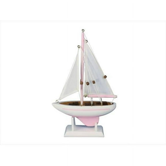 Handcrafted Model Ships Sailboat9-106 Pacific Sailor Pink 9 in. Model Ship Decorative Accent