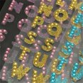 thumbnail image 4 of Gwong Decoración hogareña Etiqueta engomada autoadhesiva Patrón de palabra Rhinestone alfabeto letra decalada para el hogar Gwong 8101421, 4 of 6