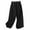 Black, variant on Timegard Womens Wide Leg Pants High Waist Lightweight Button Solid Color Loose Trousers Summer Casual