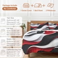 thumbnail image 6 of Abstract Gradient 4 Piece Duvet Cover Set Twin Size Black Red White Water Ripple Soft Bedding Set Comforter Cover, 1 Duvet Cover 1 Flat Sheets and 2 Pillowcases, 6 of 9