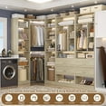 thumbnail image 3 of Homieasy 87.2" Large Corner Closet Organizer - 3 Sets with 4 Drawers, 4 Rods & Heavy-Duty 2000+ lbs Capacity,White Oak, 3 of 7