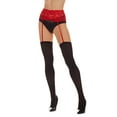 thumbnail image 2 of LoveMoi Women's No Strings Attached 60 Denier Opaque Suspender Pantyhose - Womens - Female (S-M, Black-Red), 2 of 4