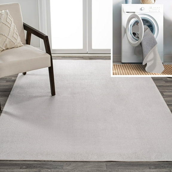 JONATHAN Y WASHABLE 8 x 10 Area Rug, Twyla - Light Gray, WSH300C-8