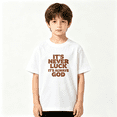 thumbnail image 2 of It's Always God Boys Graphic Tee, Retro Christian Faith Bible 100% Cotton Kids Short Sleeve T-Shirt, 2 of 5